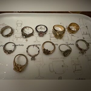 Scrap rings lot over 47 grams some wearable some marked 925 sterling silver